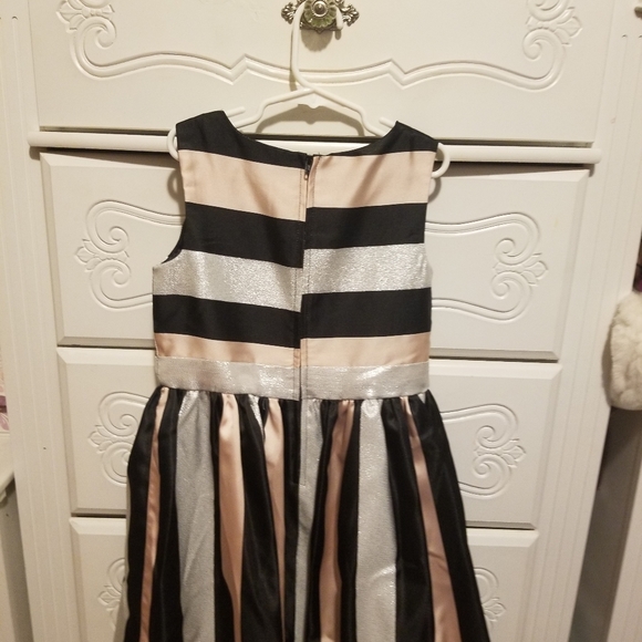 Girls pink silver and black dress - Picture 2 of 4